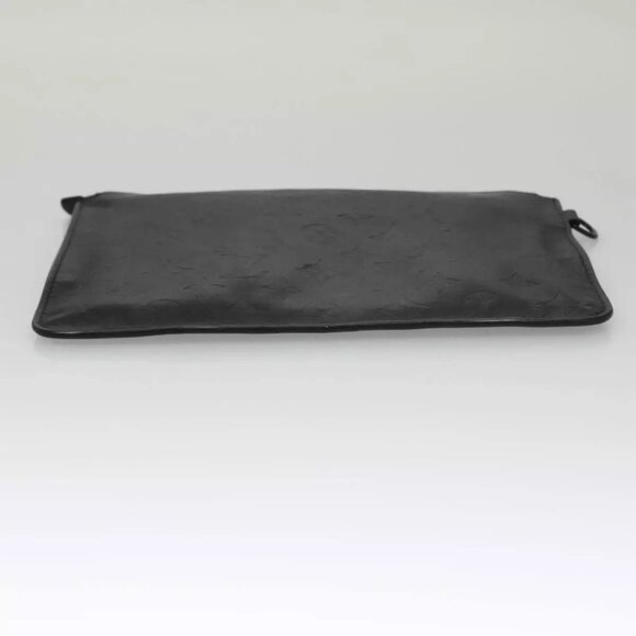 LOUIS VUITTON Monogram Shadow Pouch Leather Black LV Auth - Picture 9 of 15